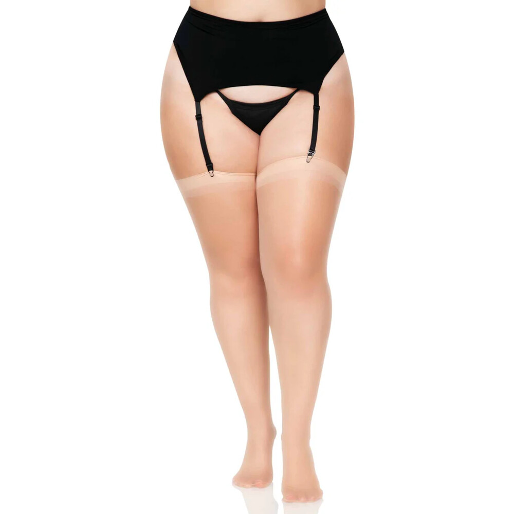 Leg Avenue Plus Size Sheer Stockings Nude UK 14 to 18 image 1