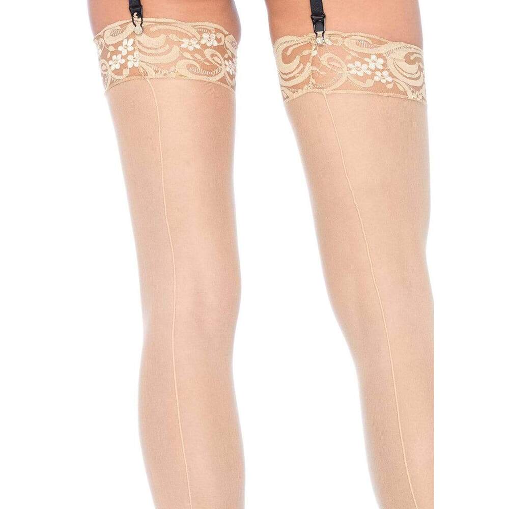 Leg Avenue Sheer Stockings With Backseam Nude UK 6 to 12 image 2