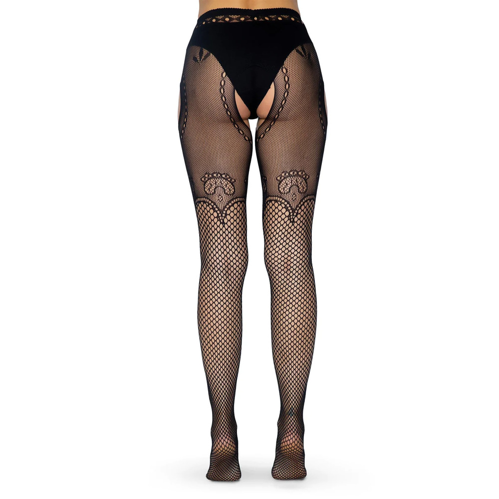 Leg Avenue Suspender Tight in Duchess Lace UK 6 to 12 image 2