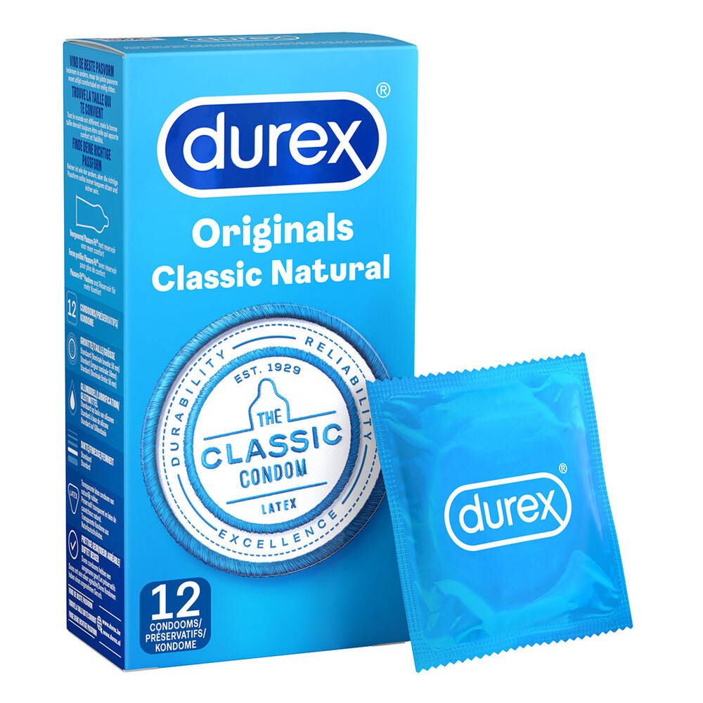 Durex Originals Classic Natural Condoms 12 Pack image 1