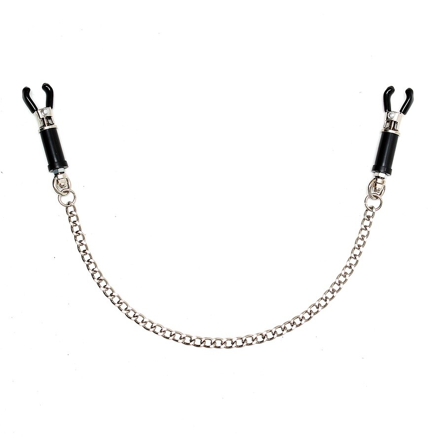 Silver Nipple Clamps With Chain image 1
