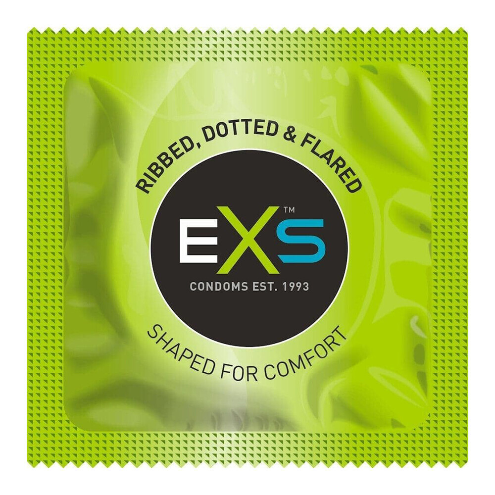 EXS Comfy Fit Ribbed and Dotted Condoms 12 Pack image 2