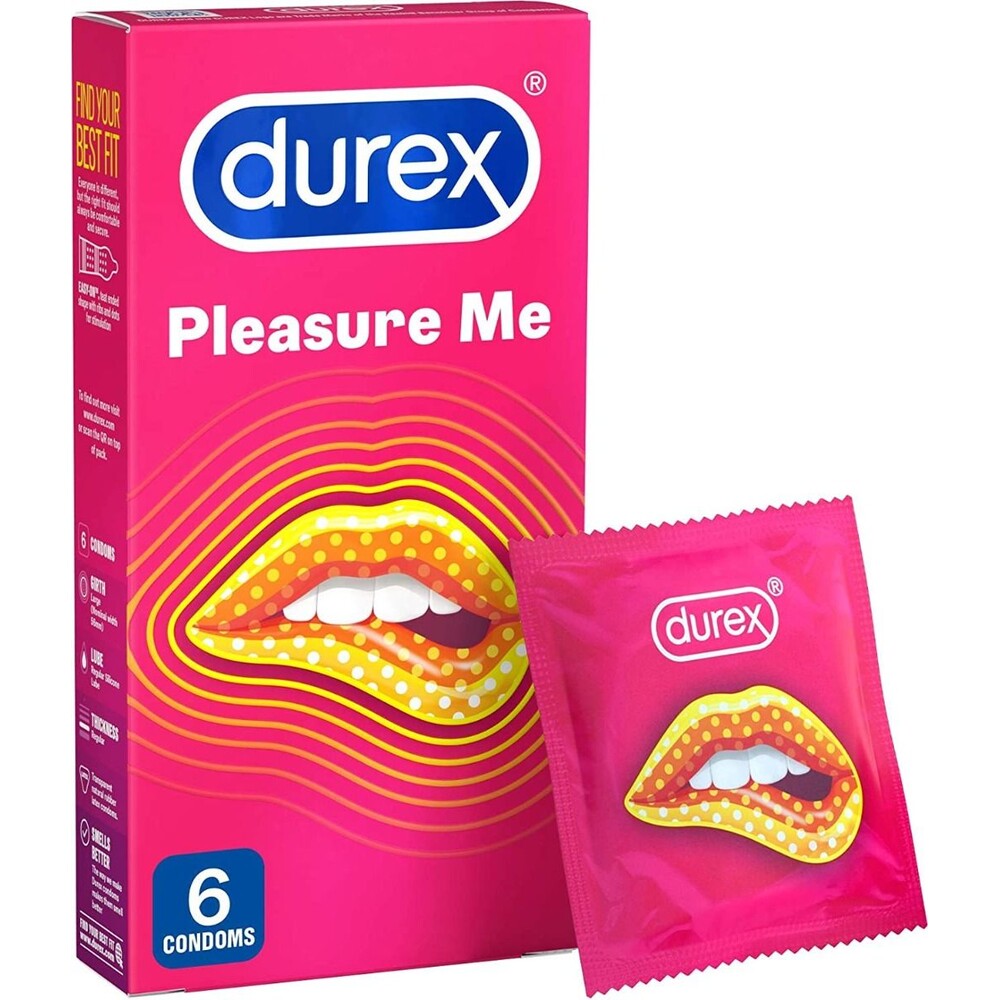 Durex Pleasure Me Ribbed And Dotted Condoms 6 Pack image 1