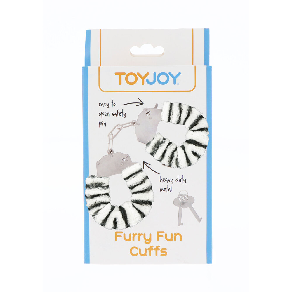ToyJoy Furry Fun Wrist Cuffs Zebra image 2