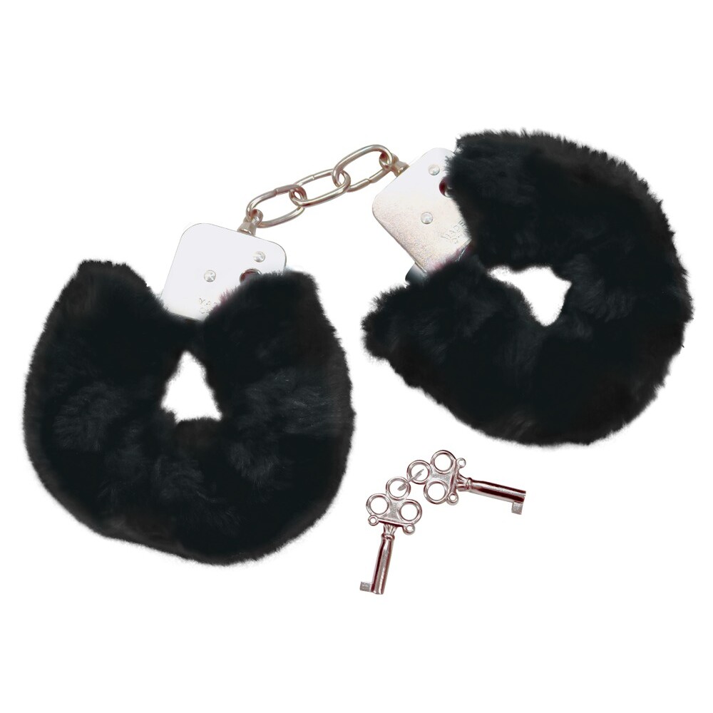 Bad Kitty Black Plush Handcuffs image 1