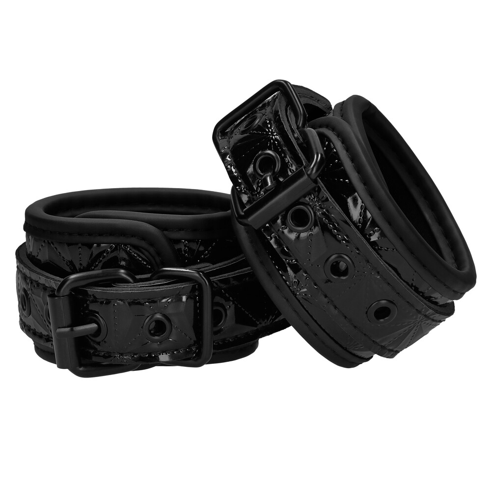 Ouch Luxury Black Hand Cuffs image 1