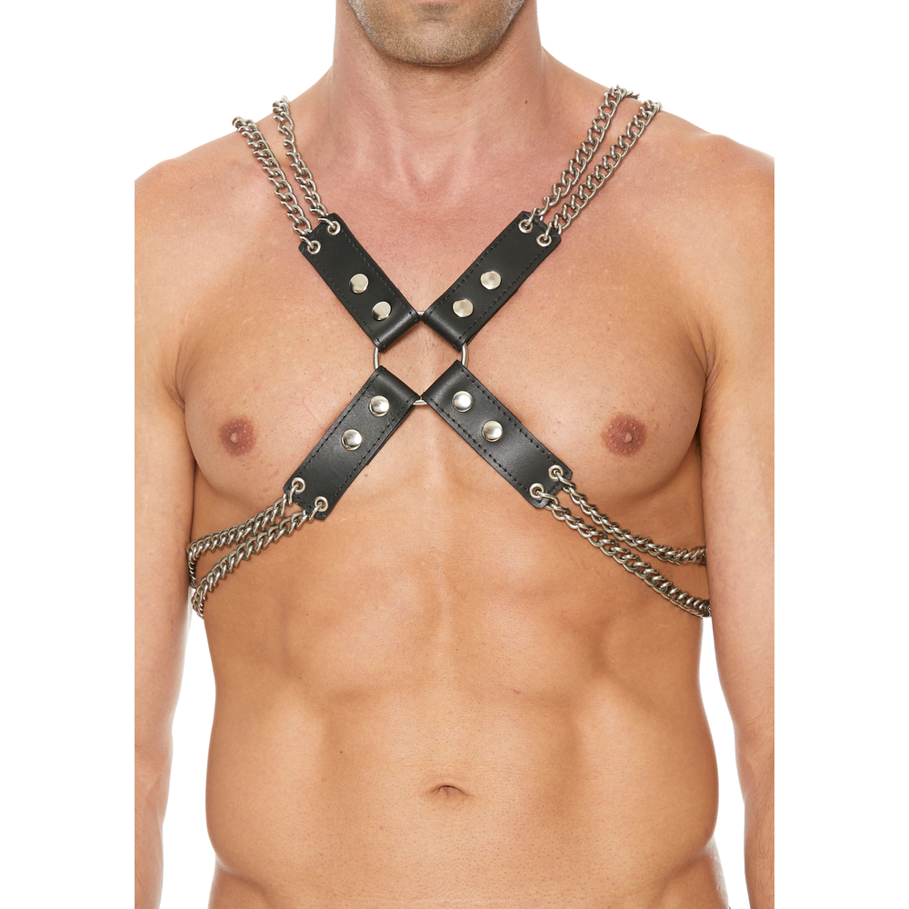 Heavy Duty Leather And Chain Body Harness image 2