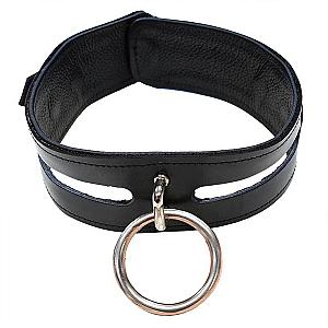 Rouge Garments Leather Fashion Bondage Collar Black