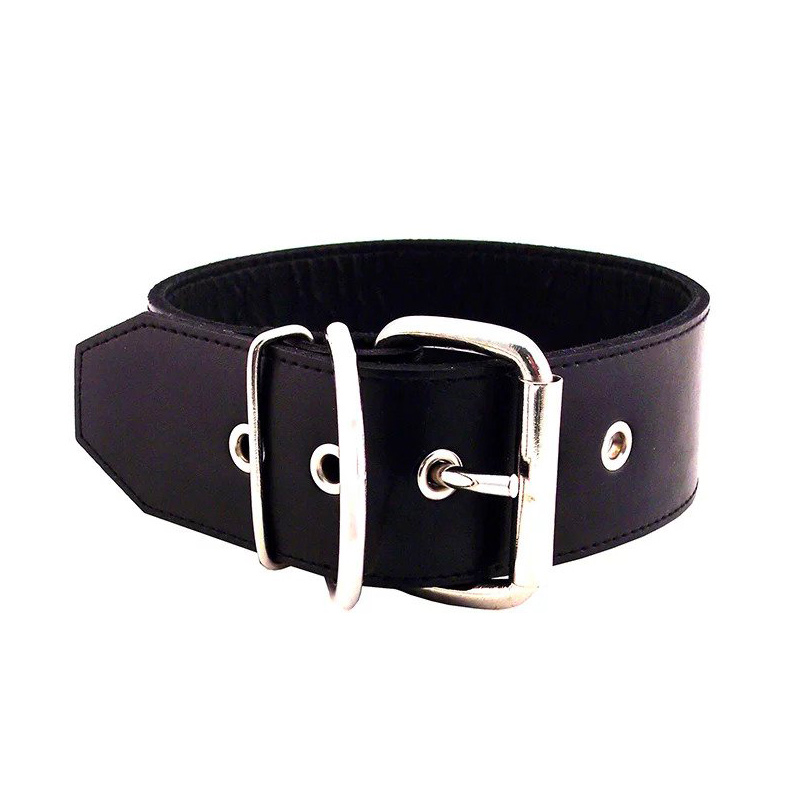 Rouge Garments 50mm Plain Black Leather Collar image 1