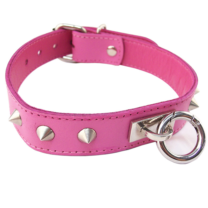 Rouge Garments Pink Studded ORing Studded Collar image 1