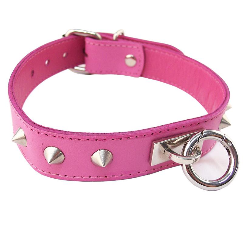 Rouge Garments Pink Studded ORing Studded Collar