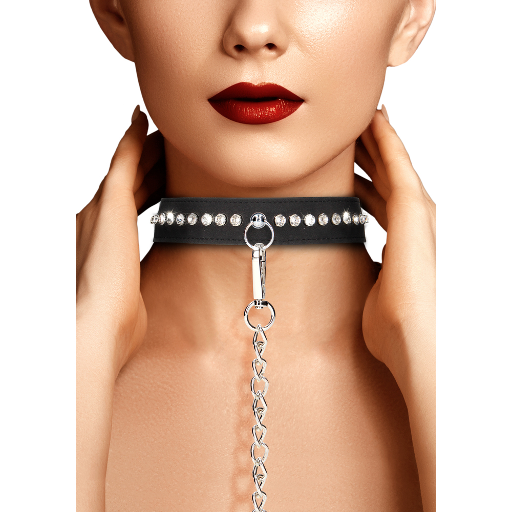 Ouch Diamond Studded Collar With Leash image 4