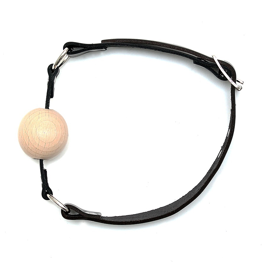 Leather Gag With Wooden Ball image 2