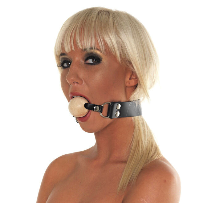 Leather Gag With Wooden Ball image 3