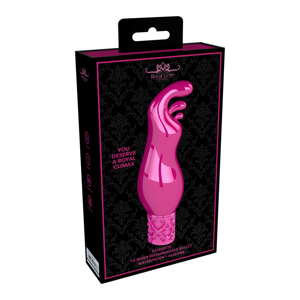 Royal Gems Exquisite Rechargeable Silicone Bullet Pink image 4