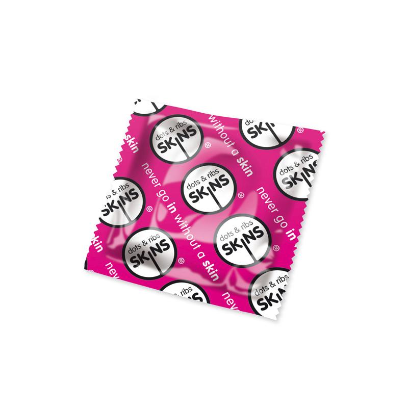 Skins Condoms Dots And Ribs x50 (Pink)