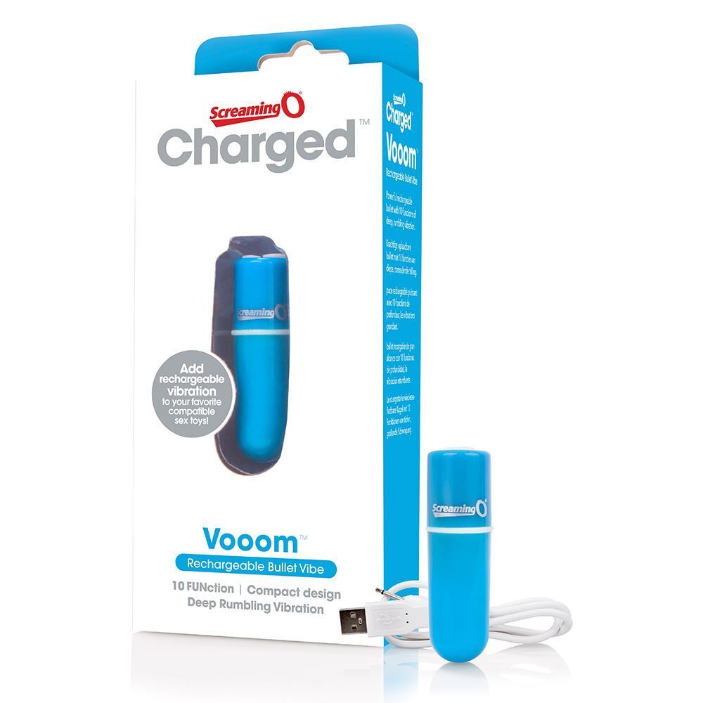 Screaming O Charged Vooom Rechargeable Bullet Blue image 3
